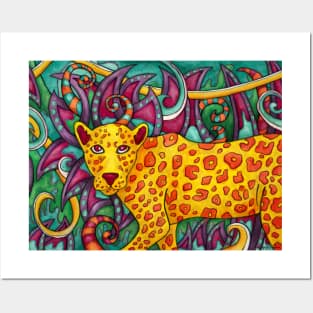 Colorful cheetah painting, artsy jungle animal Posters and Art